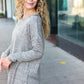 Casual Living Grey Two-Tone Tunic Side Slit Pullover