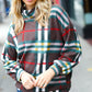Embrace The Joy Multicolor Plaid Turtleneck Sweater