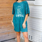Emerald Cotton Blend COWGIRL Graphic Long Tee