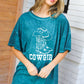 Emerald Cotton Blend COWGIRL Graphic Long Tee