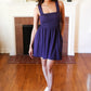 Indigo Terry Smocked Tank Top Baggy Shorts Romper