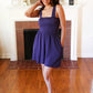 Indigo Terry Smocked Tank Top Baggy Shorts Romper