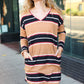 Casual Chic Taupe Hacci Stripe Pocketed Tunic/Dress