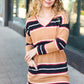 Casual Chic Taupe Hacci Stripe Pocketed Tunic/Dress