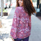 Boho Vibes Elastic Long Sleeve Aztec Print V Neck Pullover