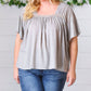 Grey Tie Back Crochet Square Neck Top