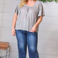Grey Tie Back Crochet Square Neck Top