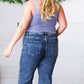 Dark Blue Raw Hem Cropped Denim Jeans