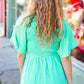 Mint Smocked Woven Flutter Sleeve Top