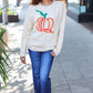 Pumpkin Spice Metallic Yarn Embroidered Oversized Sweater