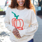 Pumpkin Spice Metallic Yarn Embroidered Oversized Sweater