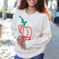 Pumpkin Spice Metallic Yarn Embroidered Oversized Sweater