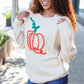 Pumpkin Spice Metallic Yarn Embroidered Oversized Sweater
