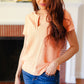 Feel Your Best Coral Baby Waffle Henley Neckline Top (Copy)