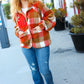 It's Your Best Rust & Camel Plaid Sherpa Button Down Jacket