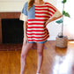 American Flag Jacquard Knit Sweater Top