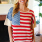 American Flag Jacquard Knit Sweater Top