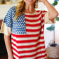 American Flag Jacquard Knit Sweater Top