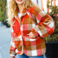 It's Your Best Rust & Camel Plaid Sherpa Button Down Jacket