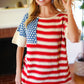 American Flag Jacquard Knit Sweater Top