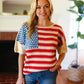 American Flag Jacquard Knit Sweater Top