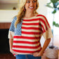American Flag Jacquard Knit Sweater Top