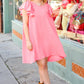 Out For The Day Peach Crinkle Woven Ruffle Sleeve Dress