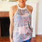 Cream Boho Paisley Thermal Halter Top