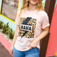 Peach "Mama" Animal Print Graphic Tee
