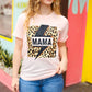 Peach "Mama" Animal Print Graphic Tee