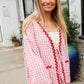 Spell Bound Red & Pink Cotton Ribbon Tie Gingham Pocket Jacket