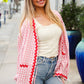Spell Bound Red & Pink Cotton Ribbon Tie Gingham Pocket Jacket