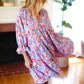 Love Found Blue & Lavender Ikat Print V Neck Dress