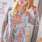 Taupe Leopard Plaid Rib Knit Round Neck Pullover