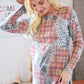 Taupe Leopard Plaid Rib Knit Round Neck Pullover