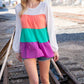 Ivory & Peach Woven Crepe Tiered Blouse