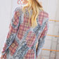 Taupe Leopard Plaid Rib Knit Round Neck Pullover