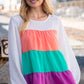 Ivory & Peach Woven Crepe Tiered Blouse