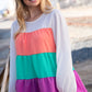 Ivory & Peach Woven Crepe Tiered Blouse