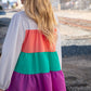 Ivory & Peach Woven Crepe Tiered Blouse