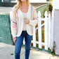 Easy Living Oatmeal Multicolor Stripe Dolman Crochet Cardigan