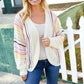 Easy Living Oatmeal Multicolor Stripe Dolman Crochet Cardigan