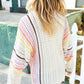 Easy Living Oatmeal Multicolor Stripe Dolman Crochet Cardigan