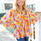 Chasing Dreams Ribbon Tie Bow Babydoll Puff Elastic Sleeve Floral Top