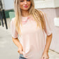 New Day Blush Flat Collar Floral French Terry Blouse