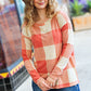 Rust Checker Plaid French Terry Top