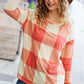 Rust Checker Plaid French Terry Top