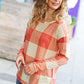 Rust Checker Plaid French Terry Top