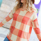 Rust Checker Plaid French Terry Top