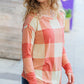 Rust Checker Plaid French Terry Top